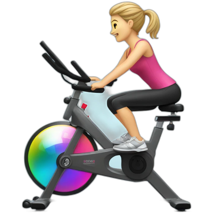 Spin bike and disco ball emoji