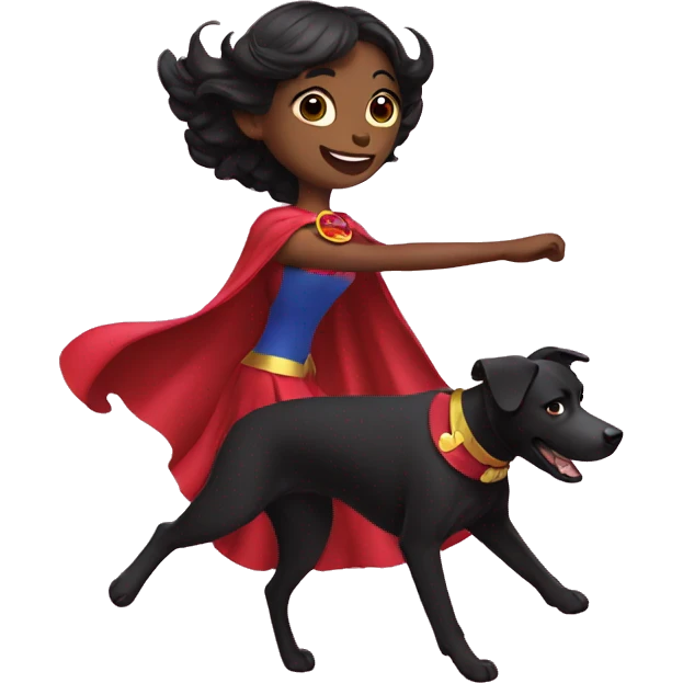 super girl black dog dancing emoji