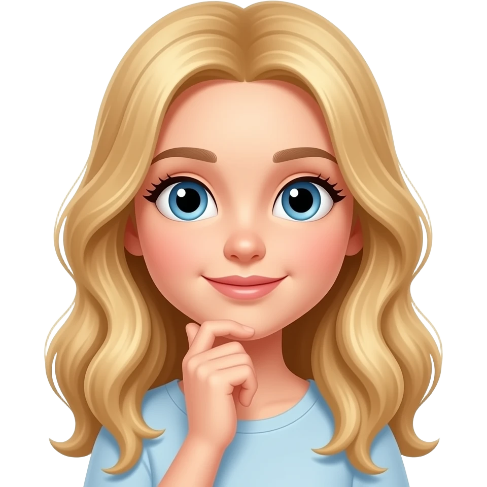 blond girl thinking  of love emoji