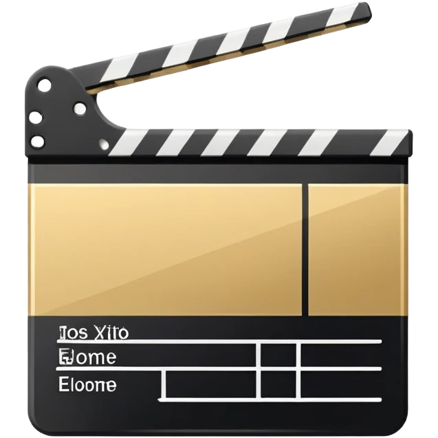 simplified film slate with gold top rectangle and white bottom rectangle, black diagonal line emoji