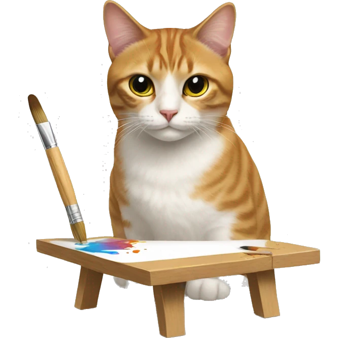 cat is painting emoji