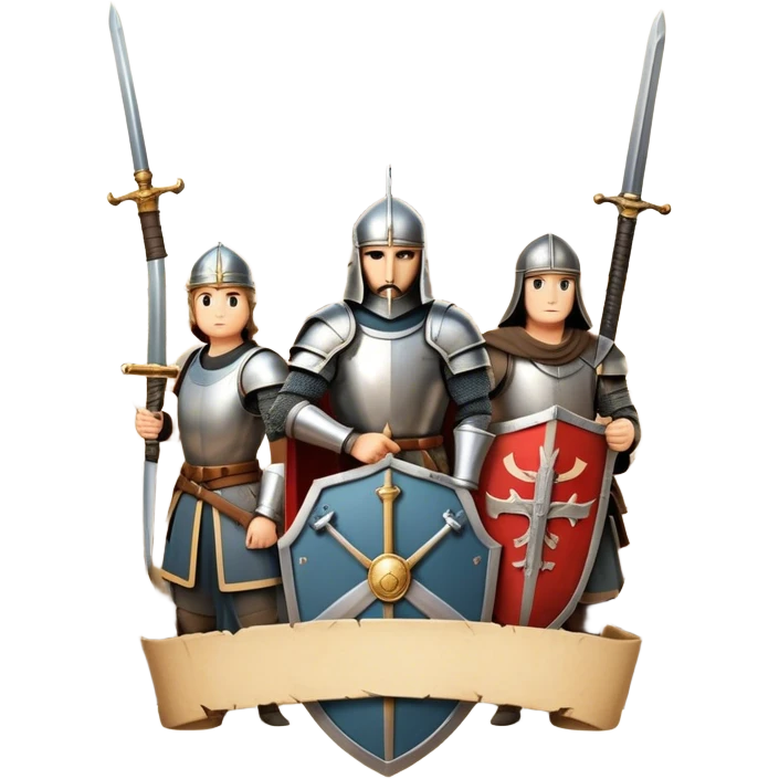 Icon for Historical Movies: A vintage movie poster-style design with elements of ancient architecture, historical figures in period costumes, and a backdrop of a historical event or battle. Include scrolls, swords, and shields. Retro cinematic feel. Transparent background. emoji