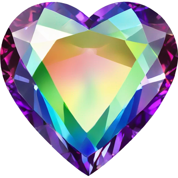 Heart shaped 56-carat rainbow diamond emoji