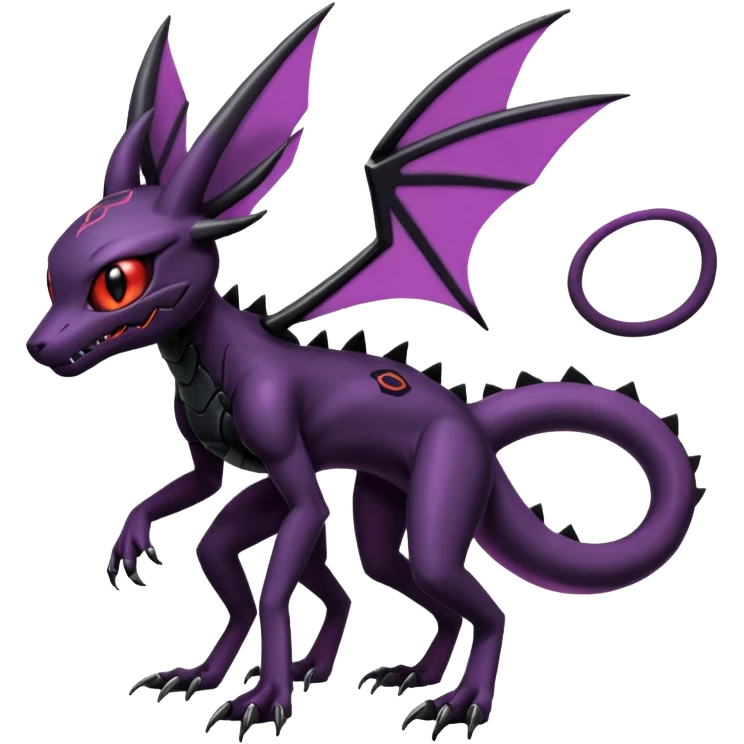 Gothic Evil Edgy Badass Cool Genesect-Umbreon-Salandit-Fakémon-hybrid-creature (full body)  emoji