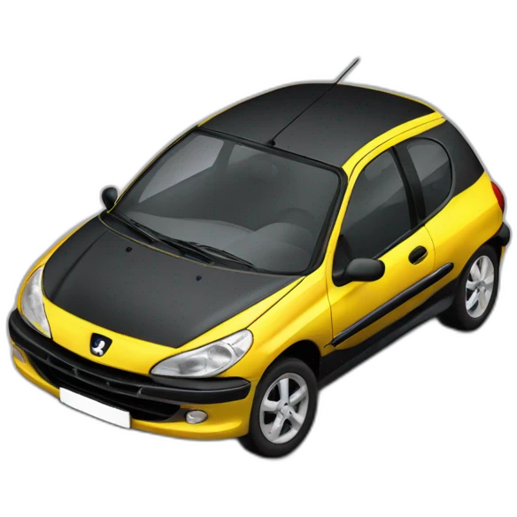 Peugeot 206+ de face noire emoji