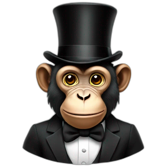 Monkey in a top hat emoji