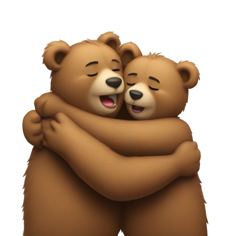 cute bears in hug emoji