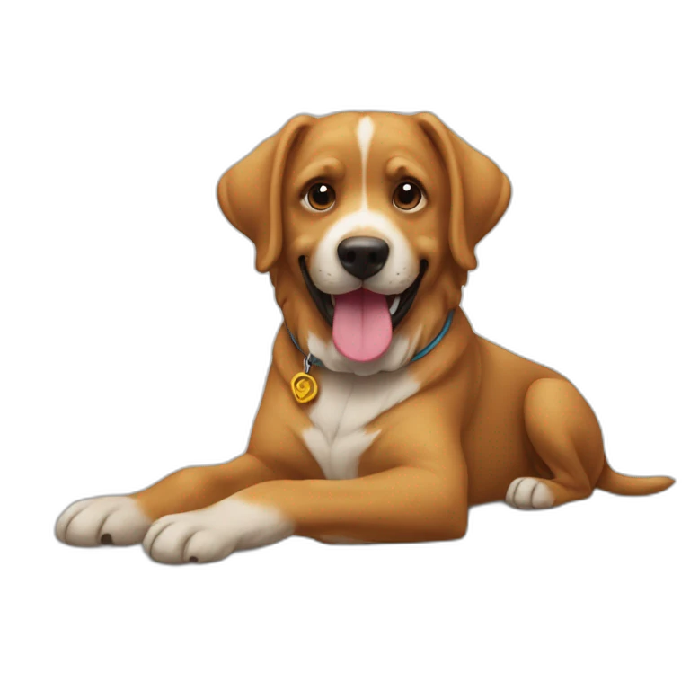 Un chien fait le signe ok emoji