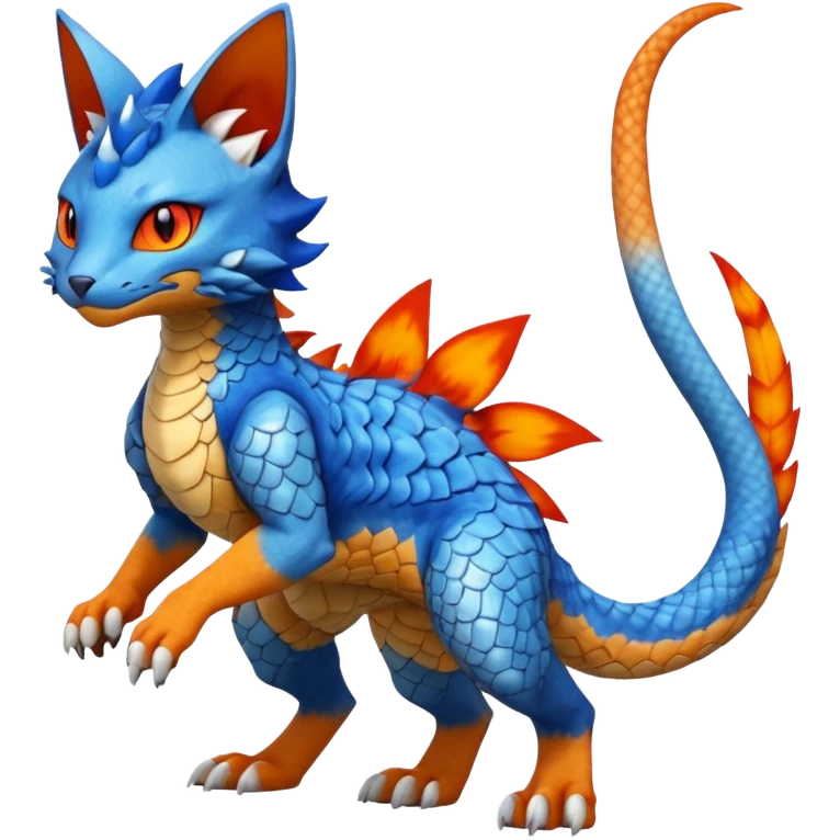 Gabite-Veemon-Digimon-Peppercat-Pokémon-Flamedramon-fusion-animal-hybrid-creature, Full body  emoji