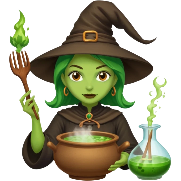 green witch cooking potion emoji