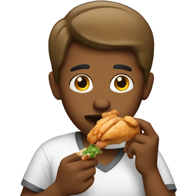 Person eating chicken emoji