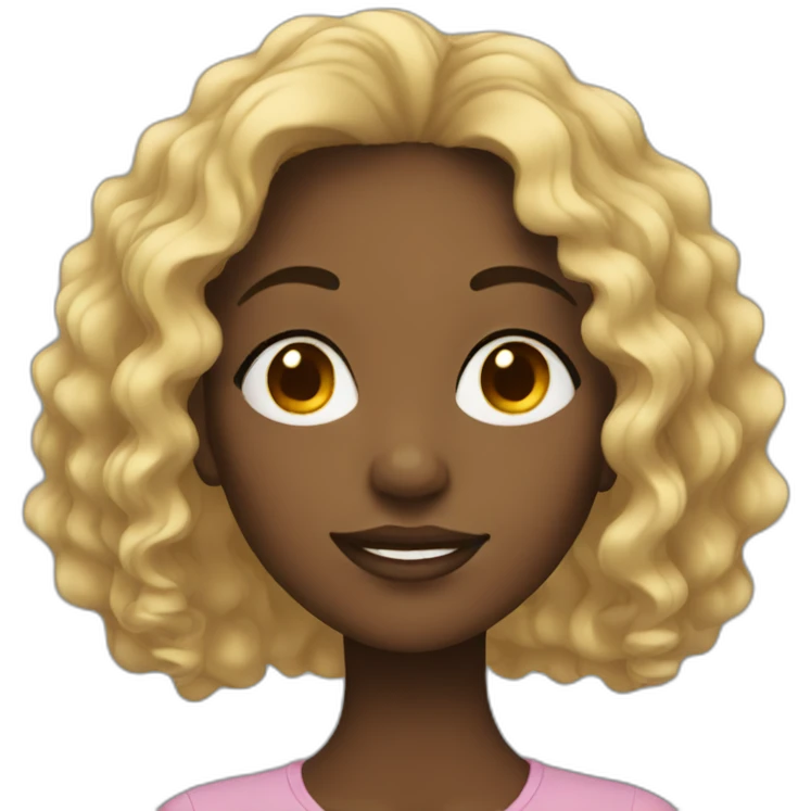 black woman with wavy hair emoji