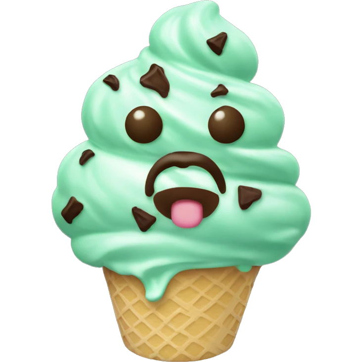 Mint chocolate chip ice cream  emoji