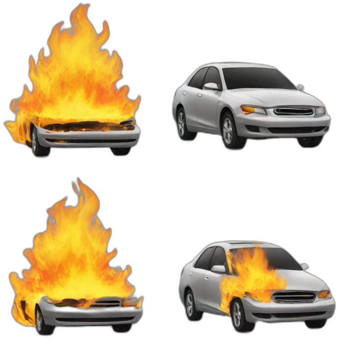 Car on fire emoji