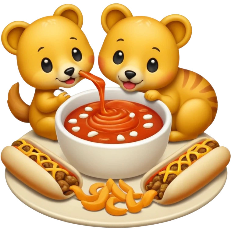 Animals eat hot emoji