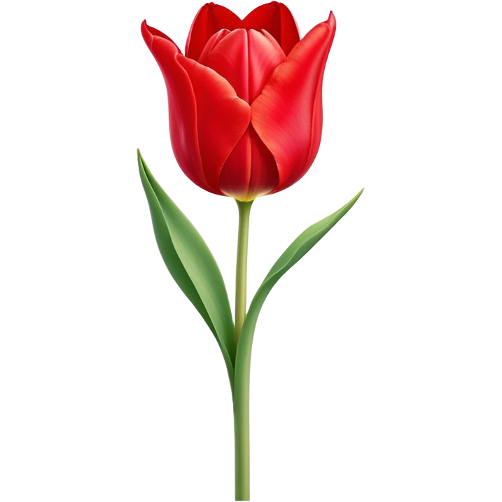 ​Cinematic Realistic Tulip, depicted as a single, exquisitely detailed bloom with vibrant red petals and a delicate stem, softly illuminated by natural light that highlights its graceful beauty and elegant form, emoji