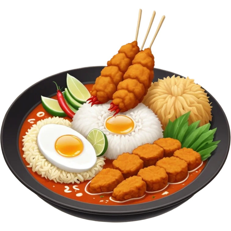 Nasi + Kuah tomyam + Ayam goreng      + Sup sayur emoji