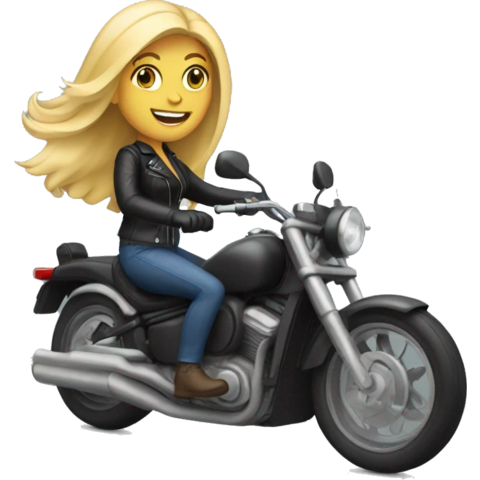 Blonde woman riding motorcycle emoji