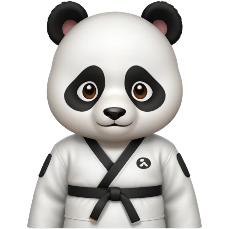 cute panda doing karate portrait, head and shoulders only, wearing white gi uniform, black belt visible, determined face, 3D cartoon, mobile game icon style, clean background, no text, no watermark
 emoji