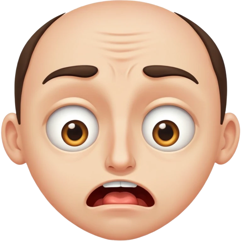 Guy staring with his eyes super wide and his pupils dilated he has a open mouth with a little drool coming from the bottom left of the mouth emoji