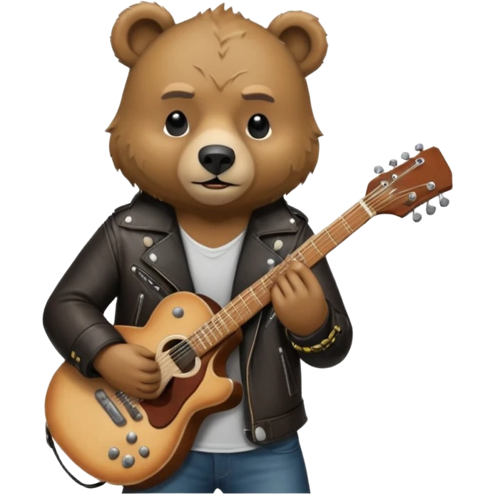 Bear potrait rockstar  emoji