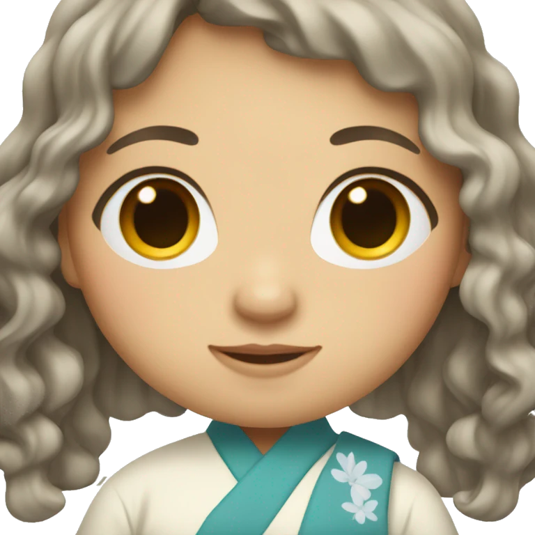 Japanese woman with long wavy hair emoji