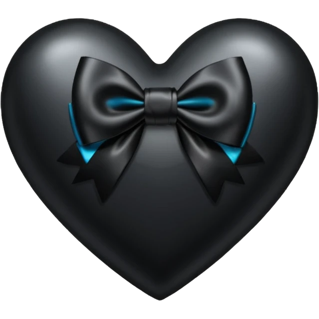 Black heart with black bow emoji