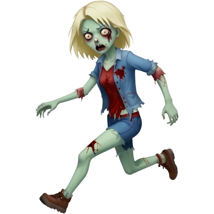 Zombie girl running emoji