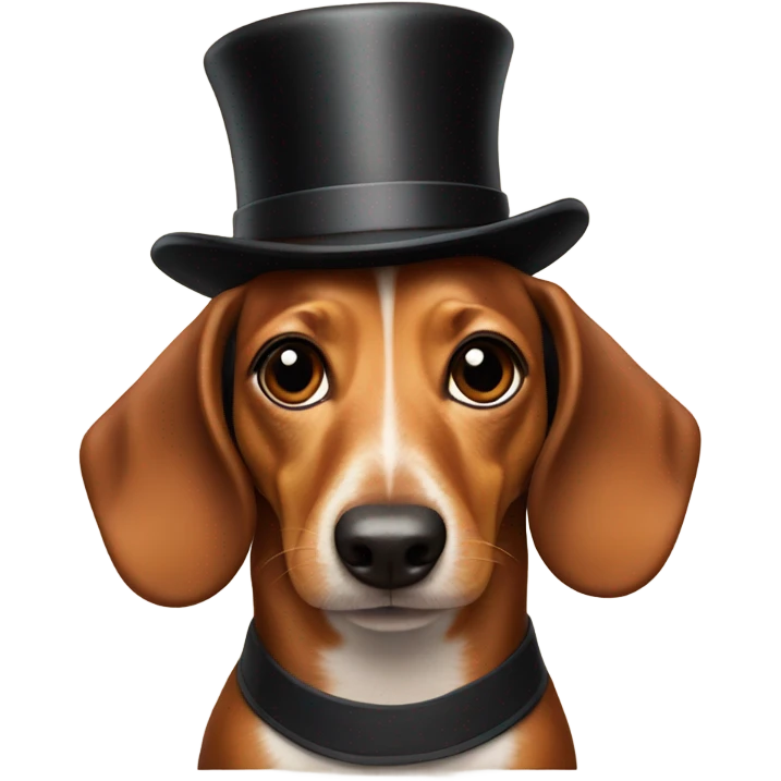 Weiner dog with top hat emoji