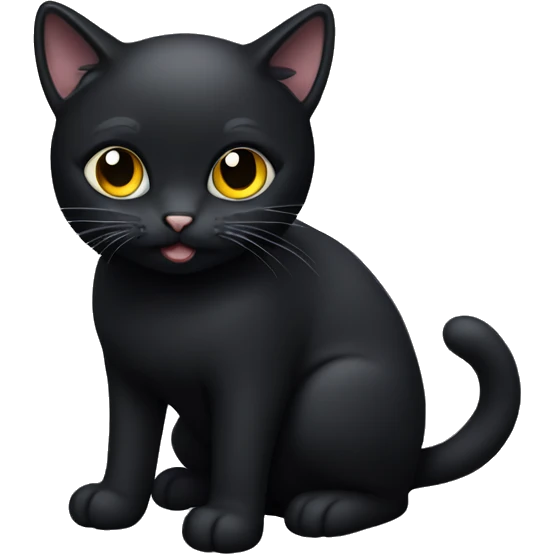 black cat with chrome emoji