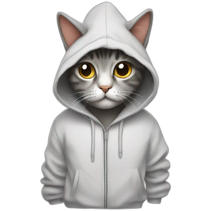 Cat wearing a hoodie emoji