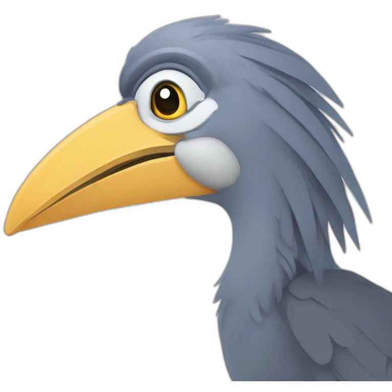 A shoebill programming in TypeScript emoji