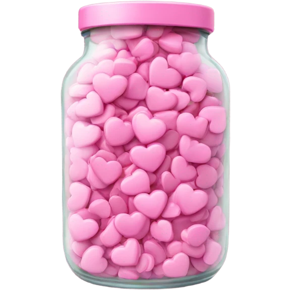 Jar full of pink hearts emoji