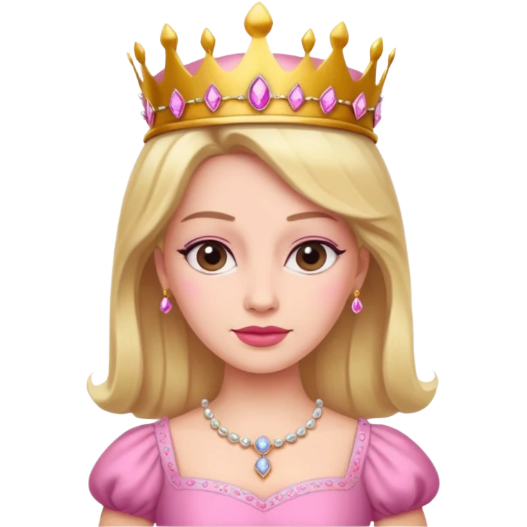 Queen wearing pink emoji