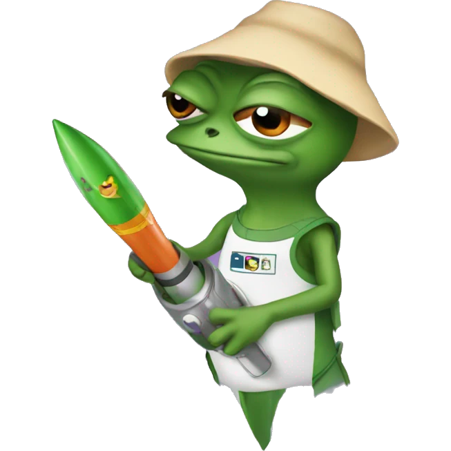 pepe with rocket  emoji