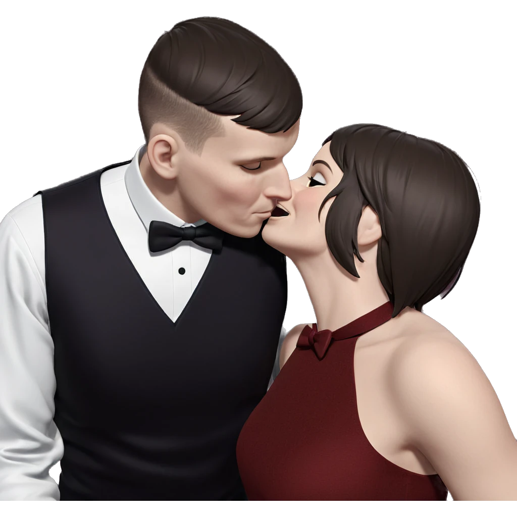 romantic moment with bowtie emoji