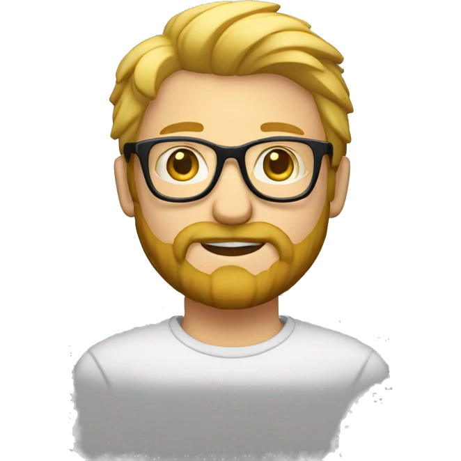 un garçon blond avec lunettes et barbe emoji