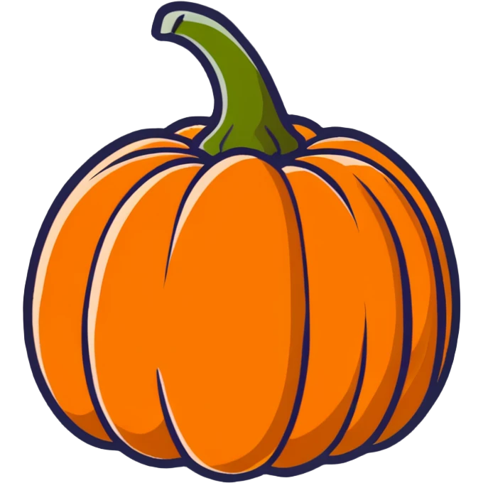 sweet pumpkin fruit, no face, no jack-o-lantern emoji