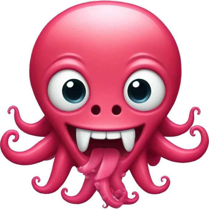 happy red / pink kraken emoji