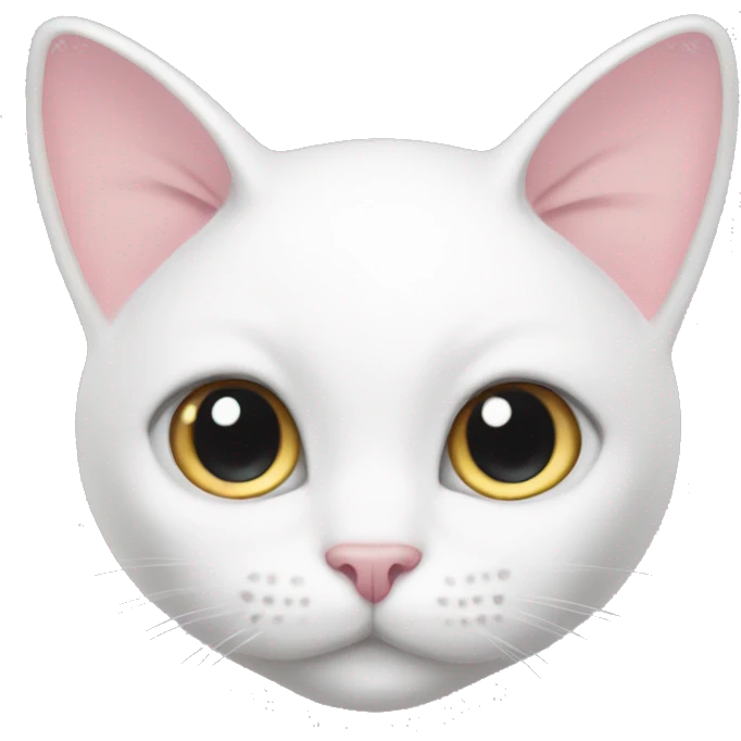 White cat face with light pink bows on ears emoji