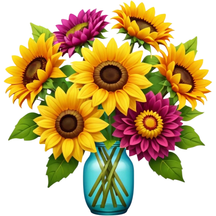 Sunflower and Dahlia bouquet  emoji