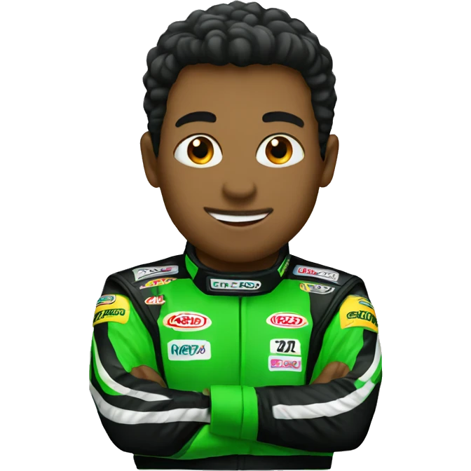 Black and green racecar  emoji