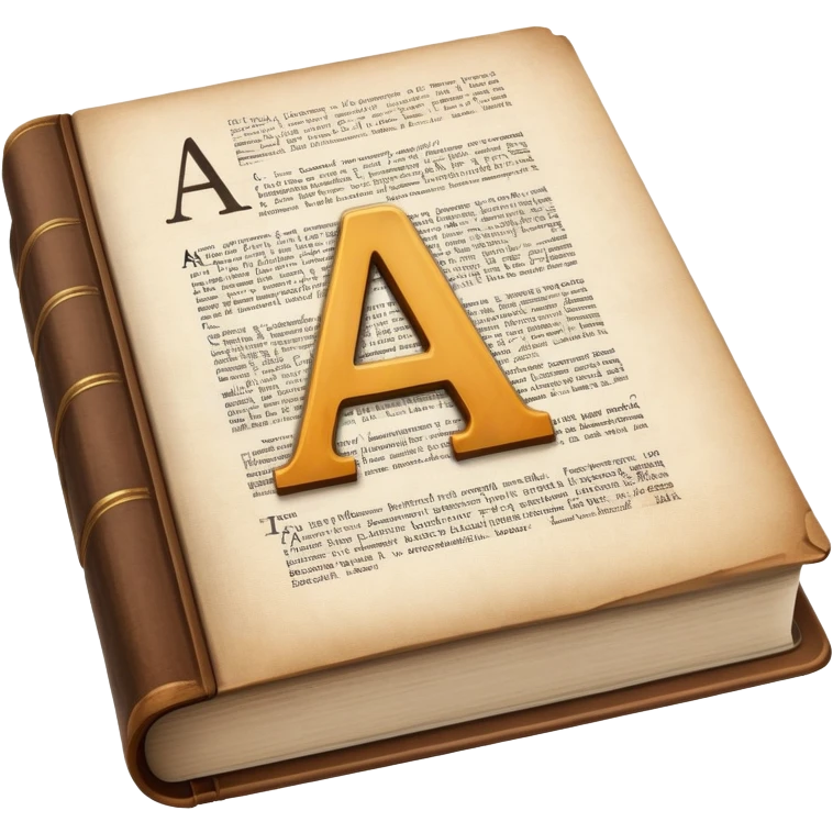 English dictionary book with letter A visible emoji