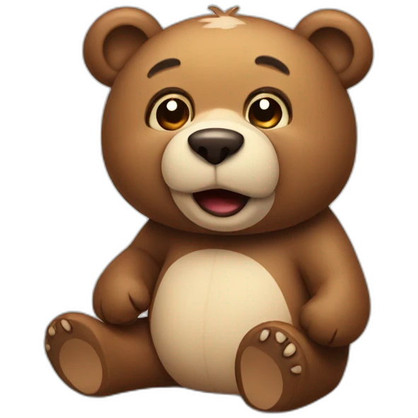 Happy bear bored emoji