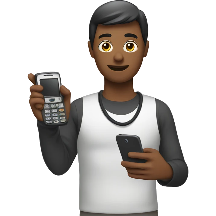 person showing a phone  emoji