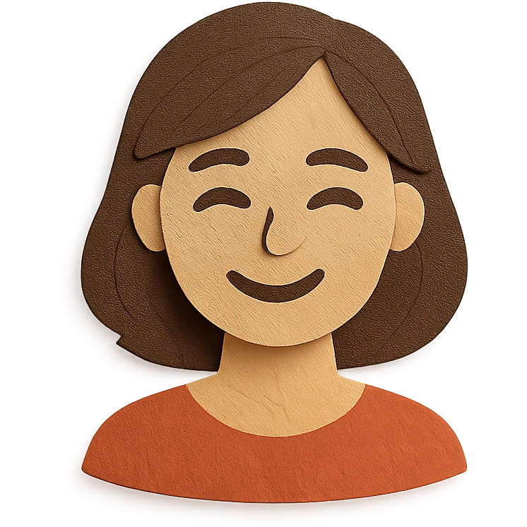 30-year-old woman, paper craft style emoji
