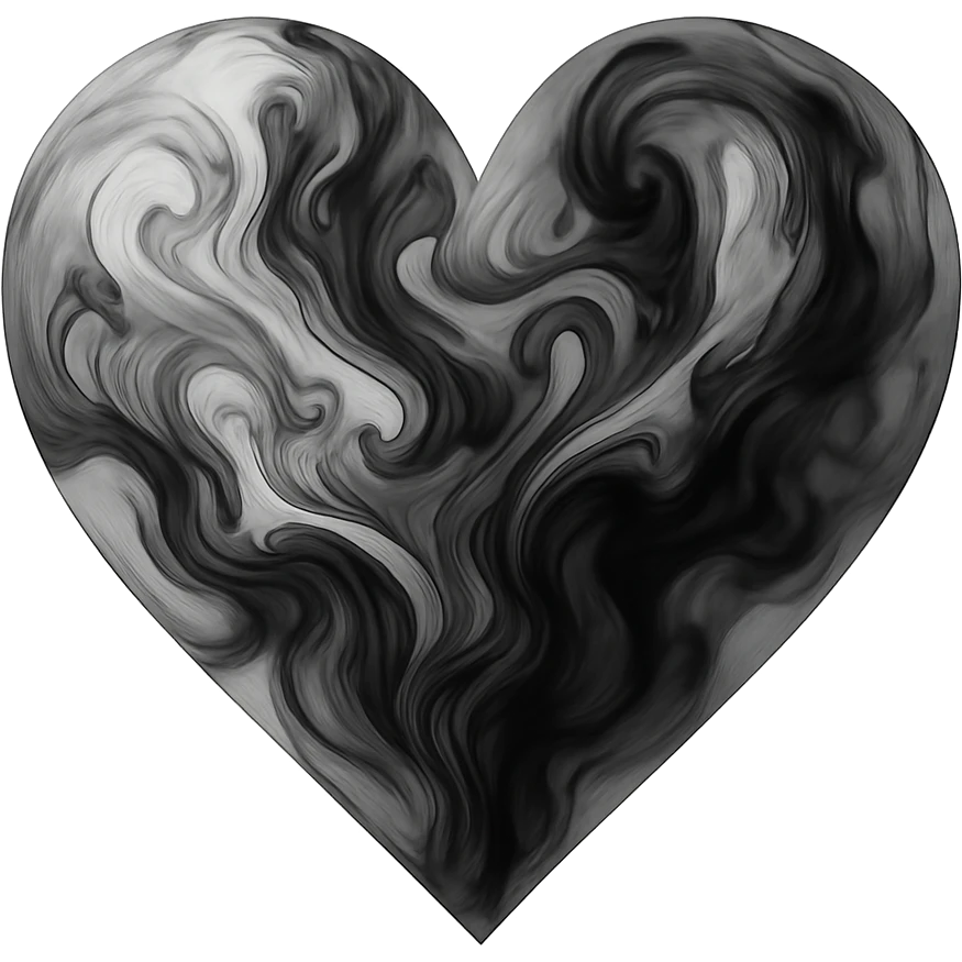 heart with a swirling ink-in-water effect emoji