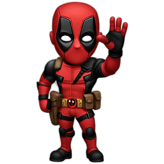Deadpool waving emoji