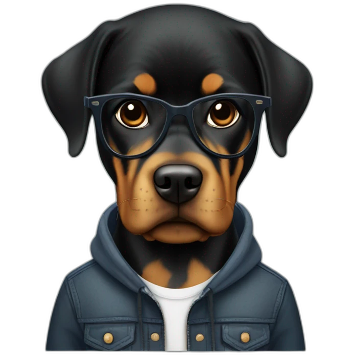 hipster rottwieller emoji