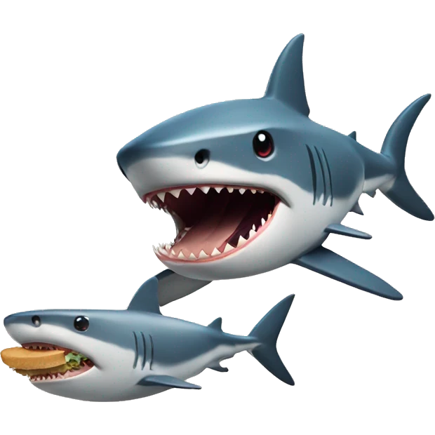 Shark eating food emoji